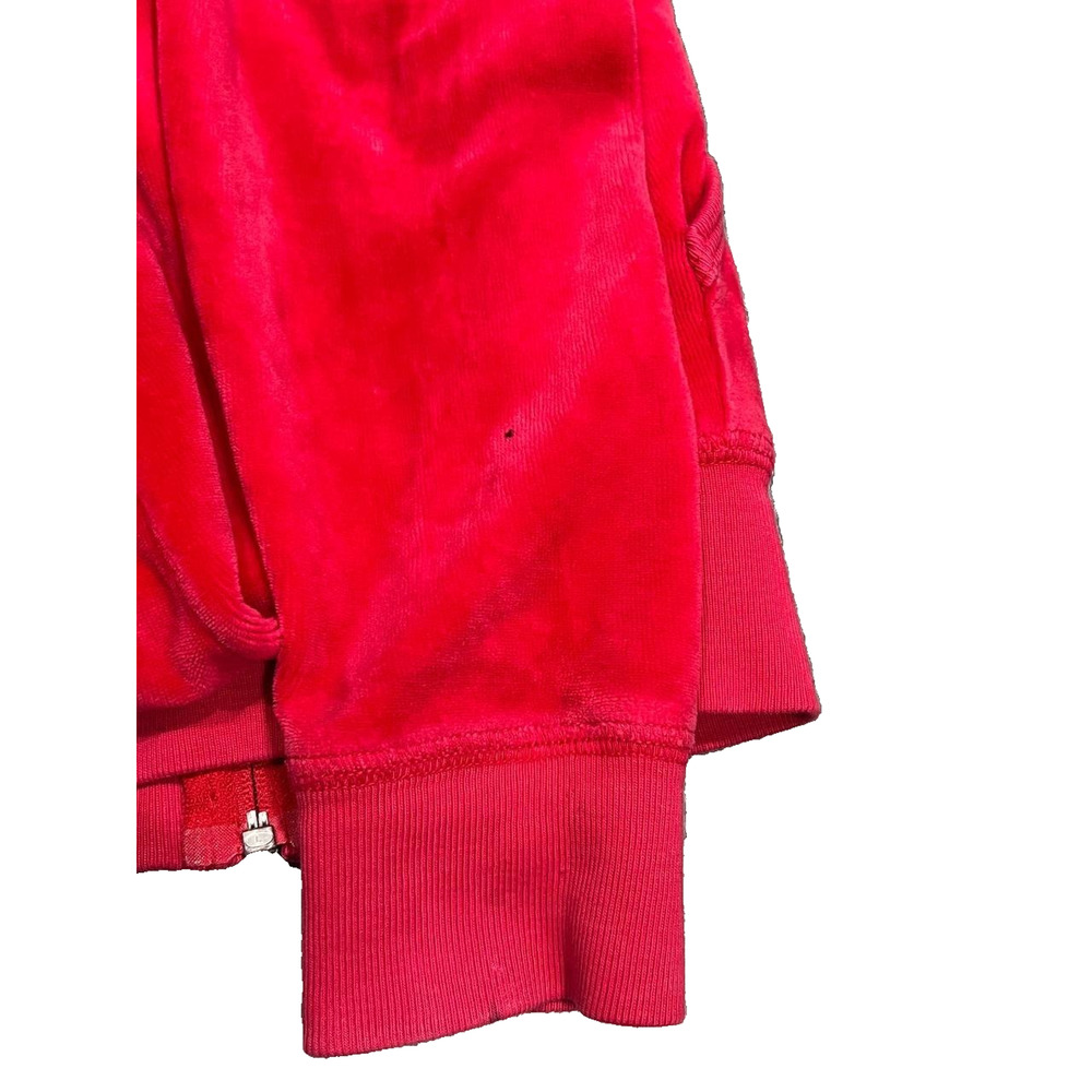 Juicy Couture Hoodie zip up velvet Y2K preppy Womens Red S petite A006837 - Picture 2 of 11